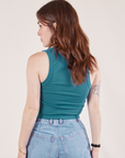 Cropped Tank Top in Marine Blue back view on Hana