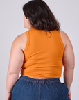 Cropped Tank Top in Creamsicle Orange back view on Ashley
