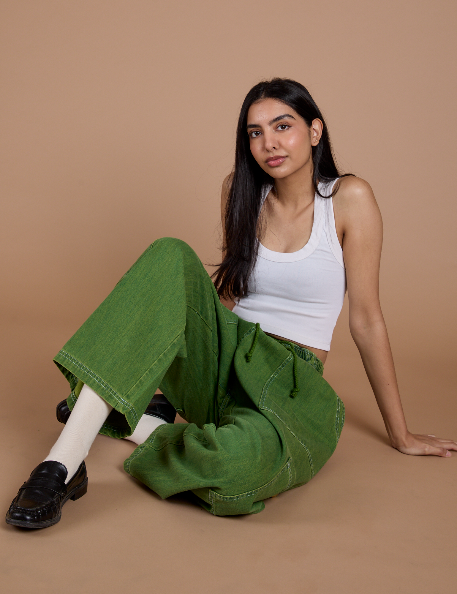 TRY-A-STYLE - Denim Drop Pocket Pants -Green Overdye *FINAL SALE*