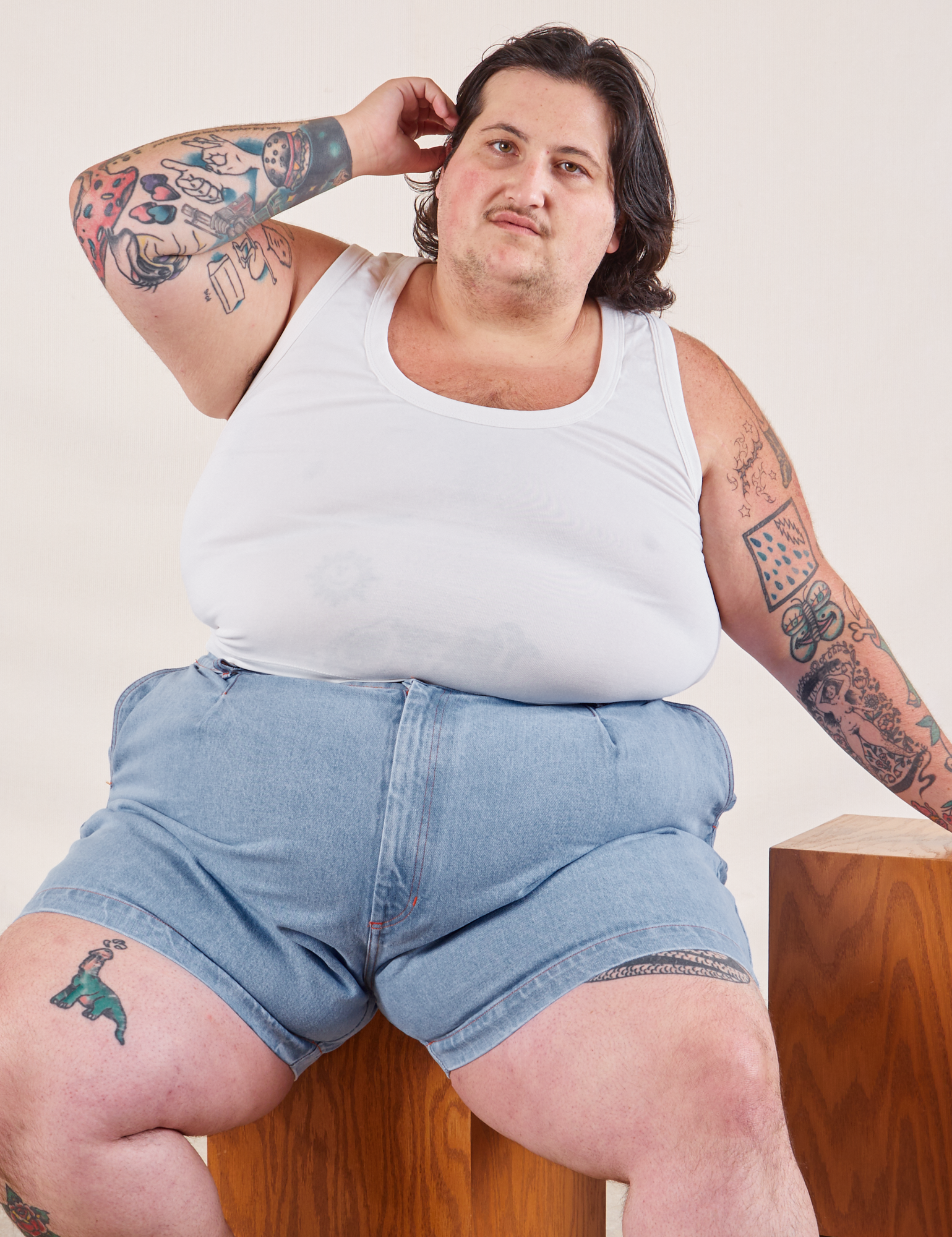 Denim Trouser Shorts - Light Wash – BIG BUD PRESS Denim Trouser Shorts - Light Wash – BIG BUD PRESS
