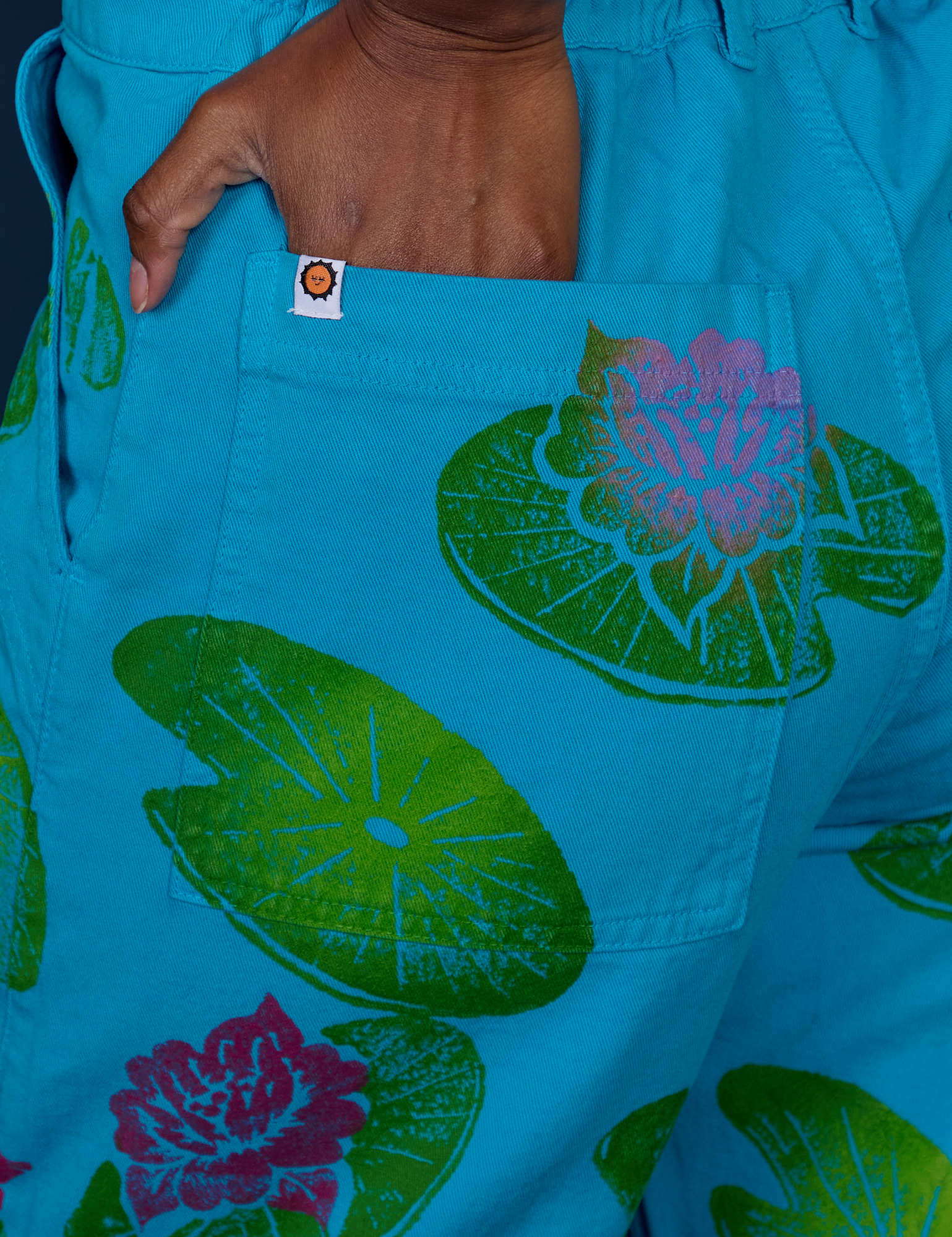 Paintstamped Work Pants - Lilypad