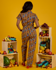 Short Sleeve Jumpsuit - Fruit Fantasy