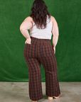 Back view of Gingham Western Pants in Fudge Brown on Ashley