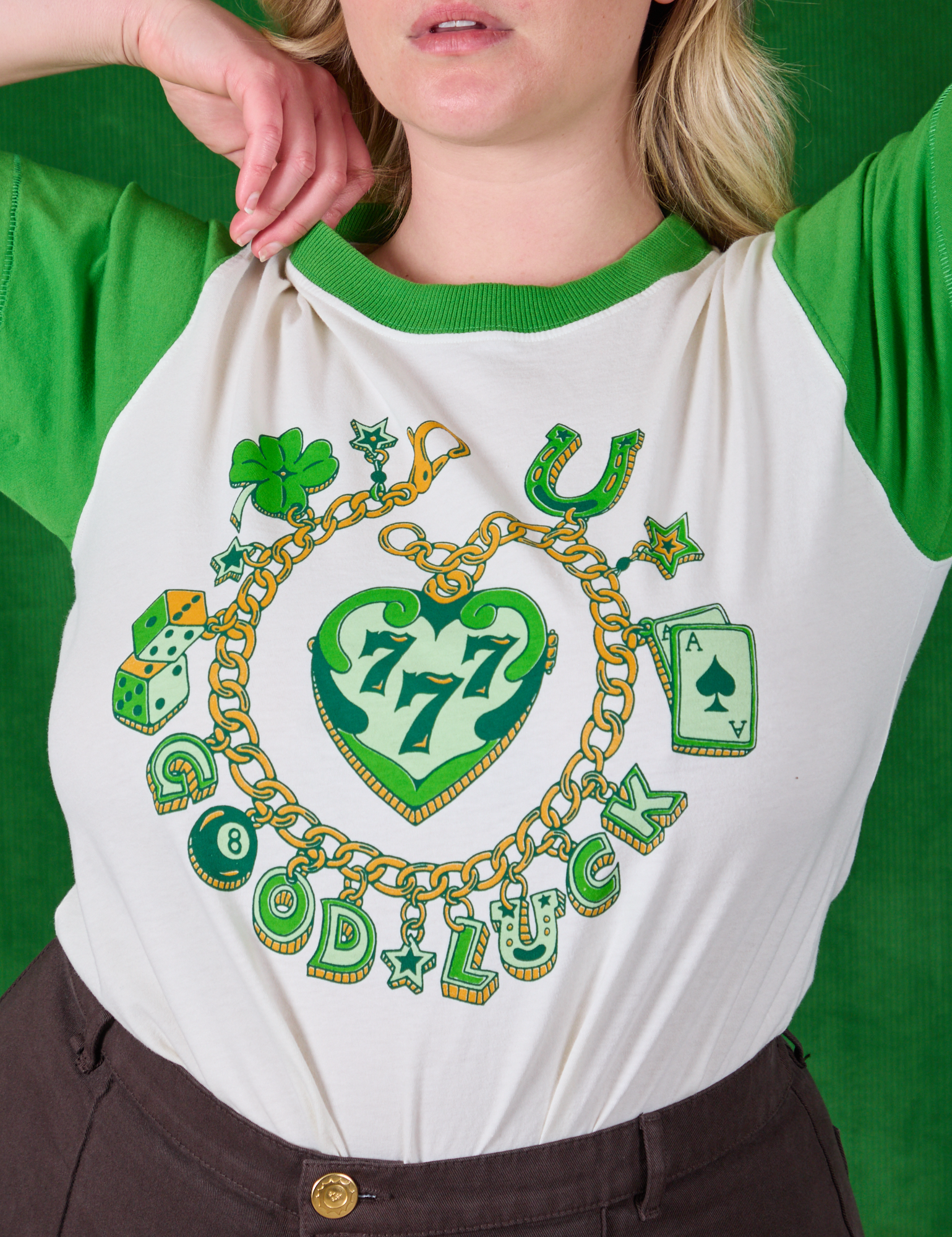 Lucky Charm Organic Tee close up