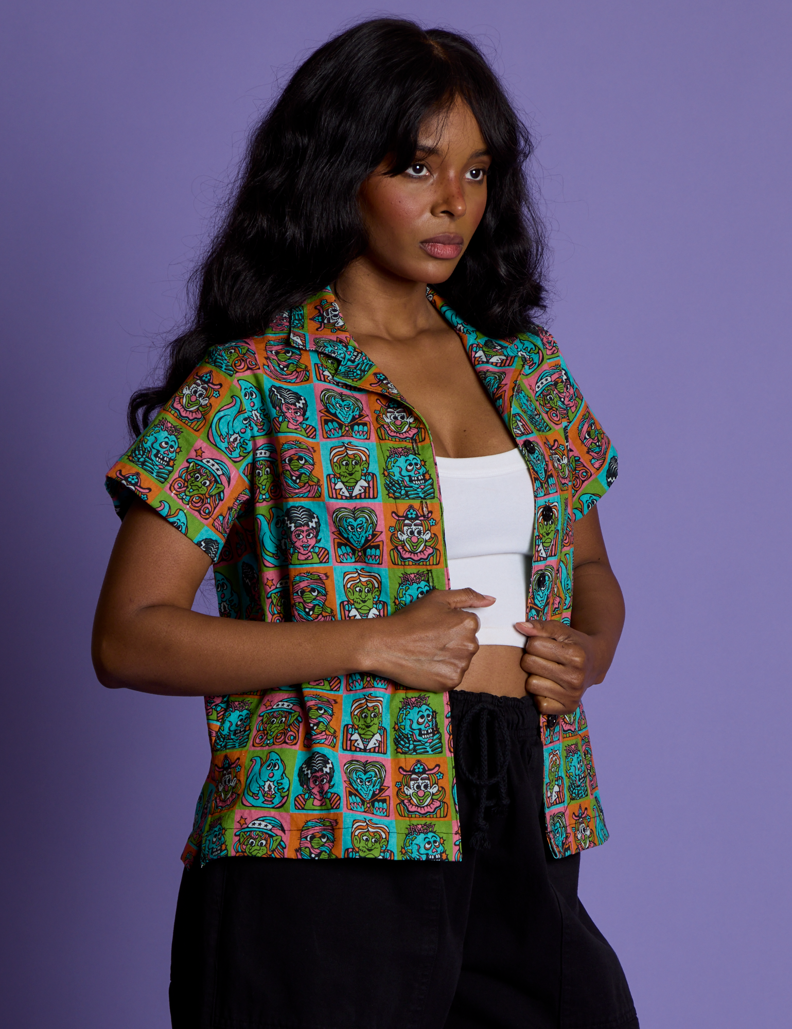 *PRE-ORDER* Halloween Icons Pantry Button-Up