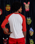 Raglan Tee in Dracula back view on Jerrod