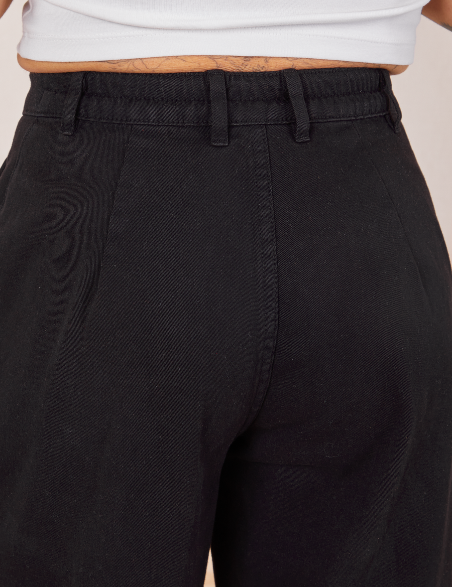 Back close up of Heavyweight Trousers in Basic Black on Jesse