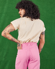 Back view of Pantry Button-Up in Lace Airbrush and bubblegum pink Western Pants on Jesse