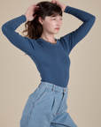 Long Sleeve Baby Tee - French Blue