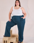 Marielena is 5'8" and wearing 2XL Easy Western Pants in Lagoon