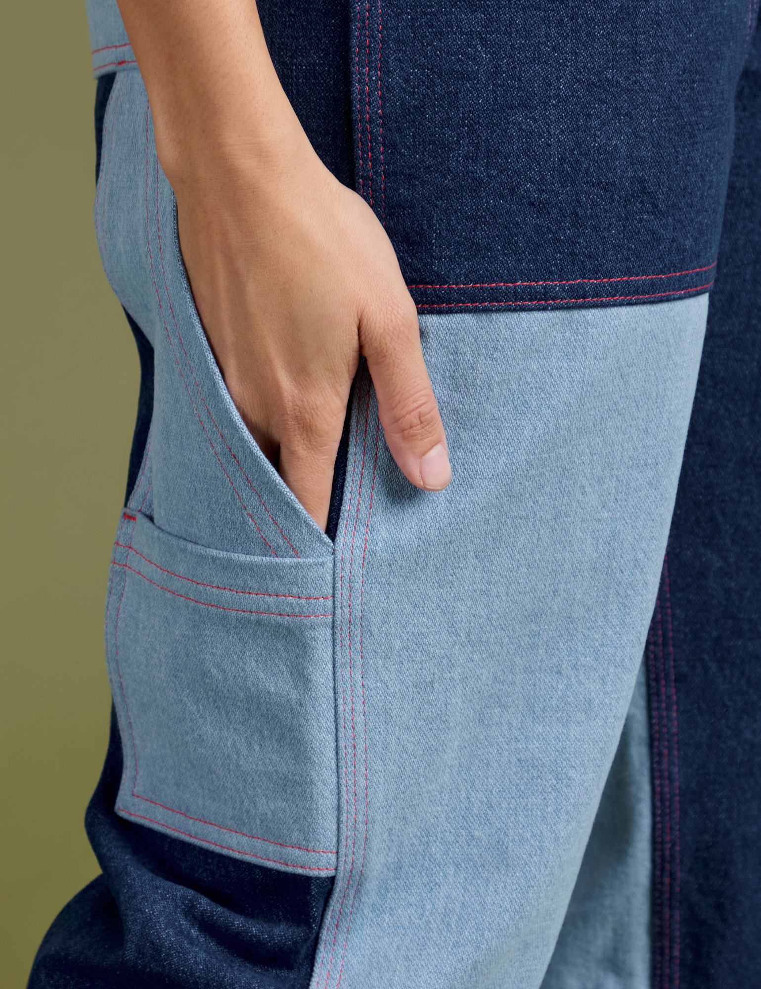 Mismatched Denim Carpenter Jeans