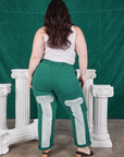 Column Work Pants in Hunter Green back view on Ashley