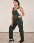 Original Overalls in Swamp Green angled front view on Tiara