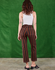 Black Stripe Work Pants in Fudgesicle Brown back view on Alex