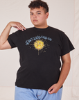 Miguel is 6'0" and wearing 2XL Sun Baby Organic Tee in Basic Black