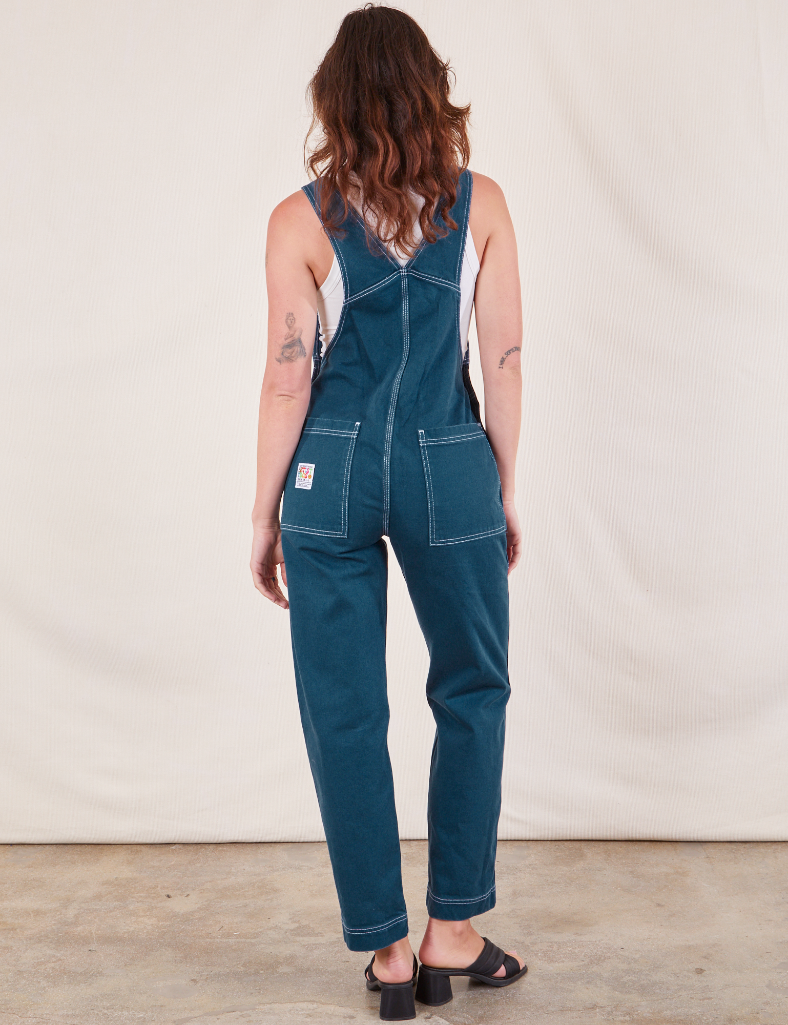 Original Overalls in Lagoon back view on Alex