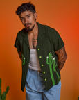 Paintstamped Pantry Button-Up in Cactus on Jesse