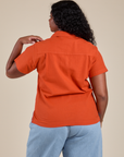 Pantry Button-Up in Chili Red back view on Meghna