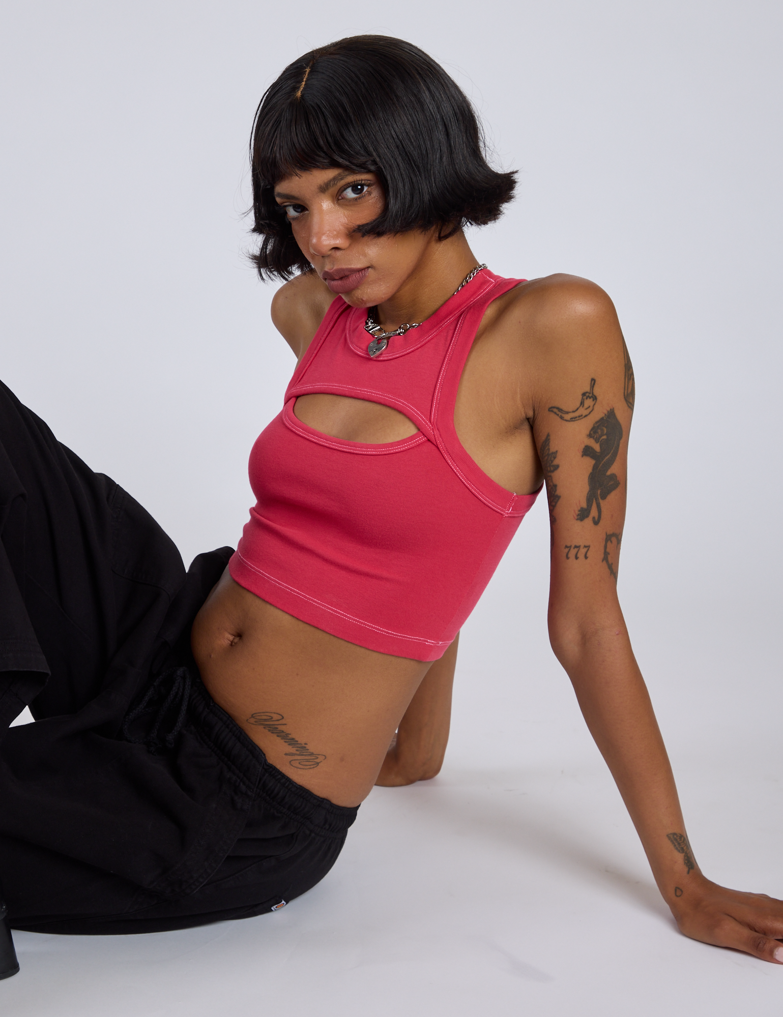 Porthole Tank - Hot Pink