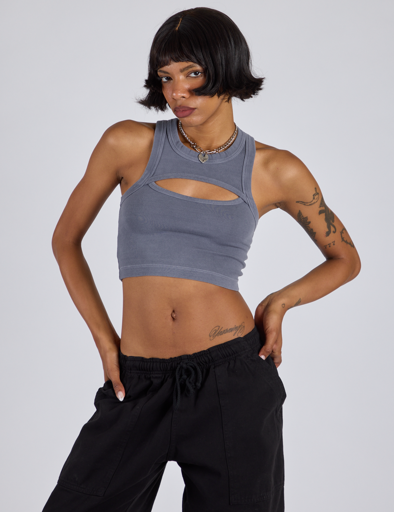 Porthole Tank - Washed Grey