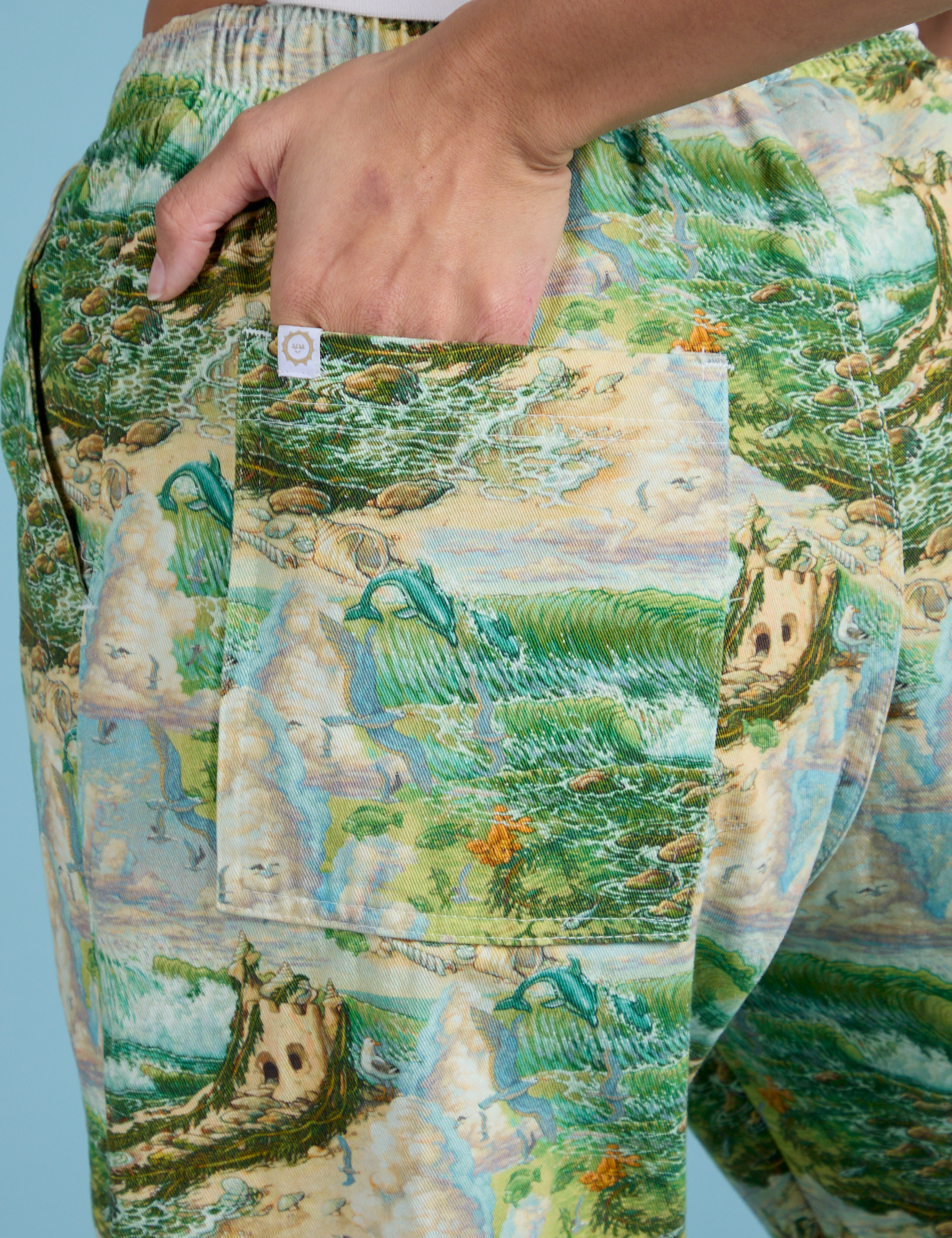 Printed Action Pants - Ocean &amp; Sky