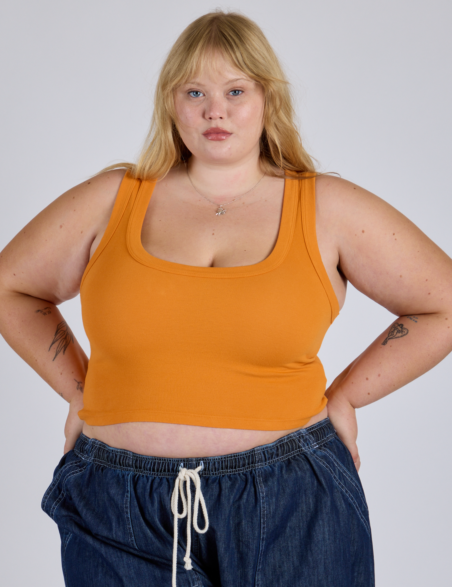 Cropped Tank Top - Creamsicle Orange