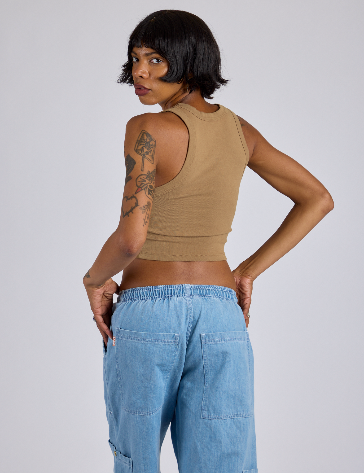 Cropped Tank Top - Desert Brown