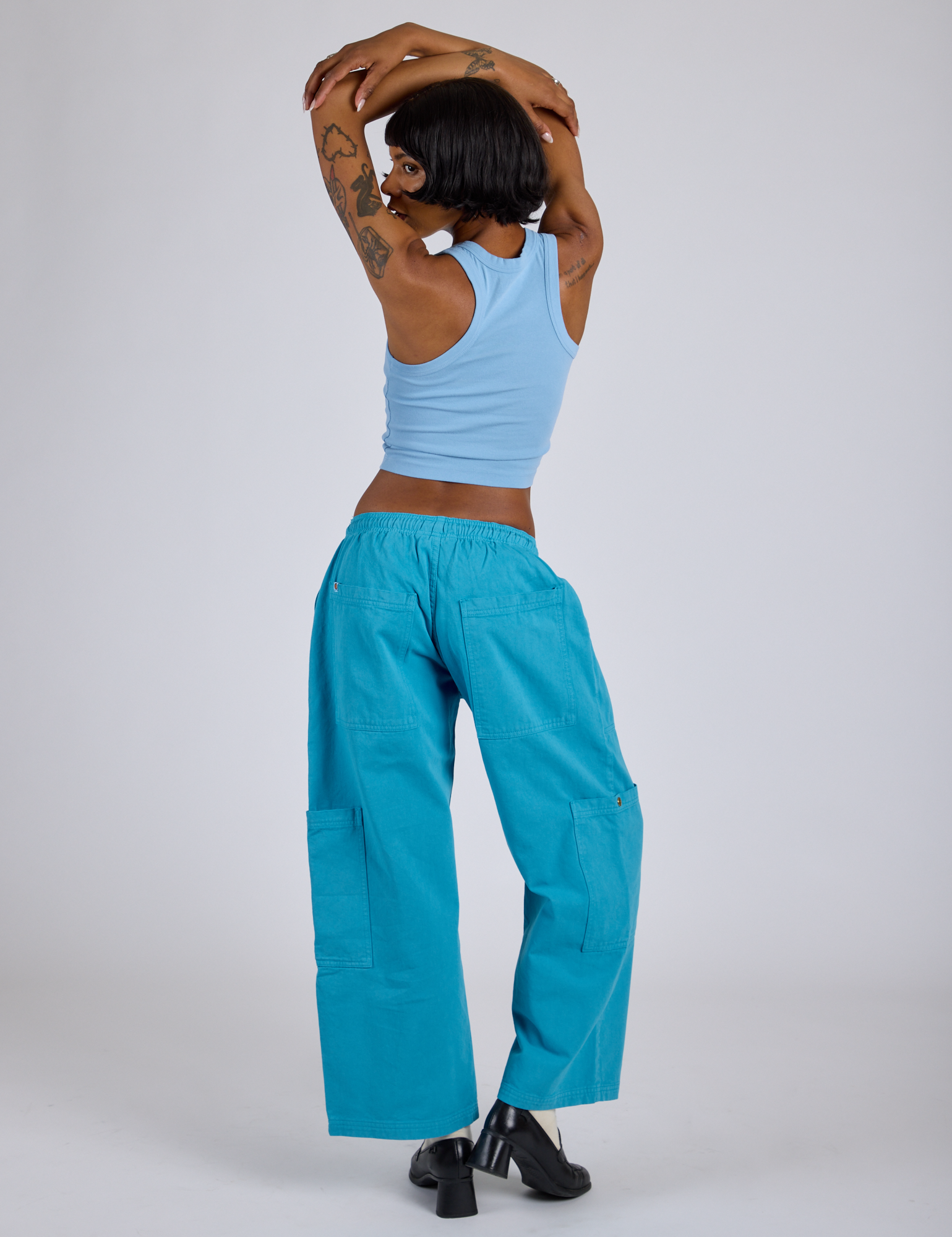 Drop Pocket Cargo Pants - Hawaiian Blue