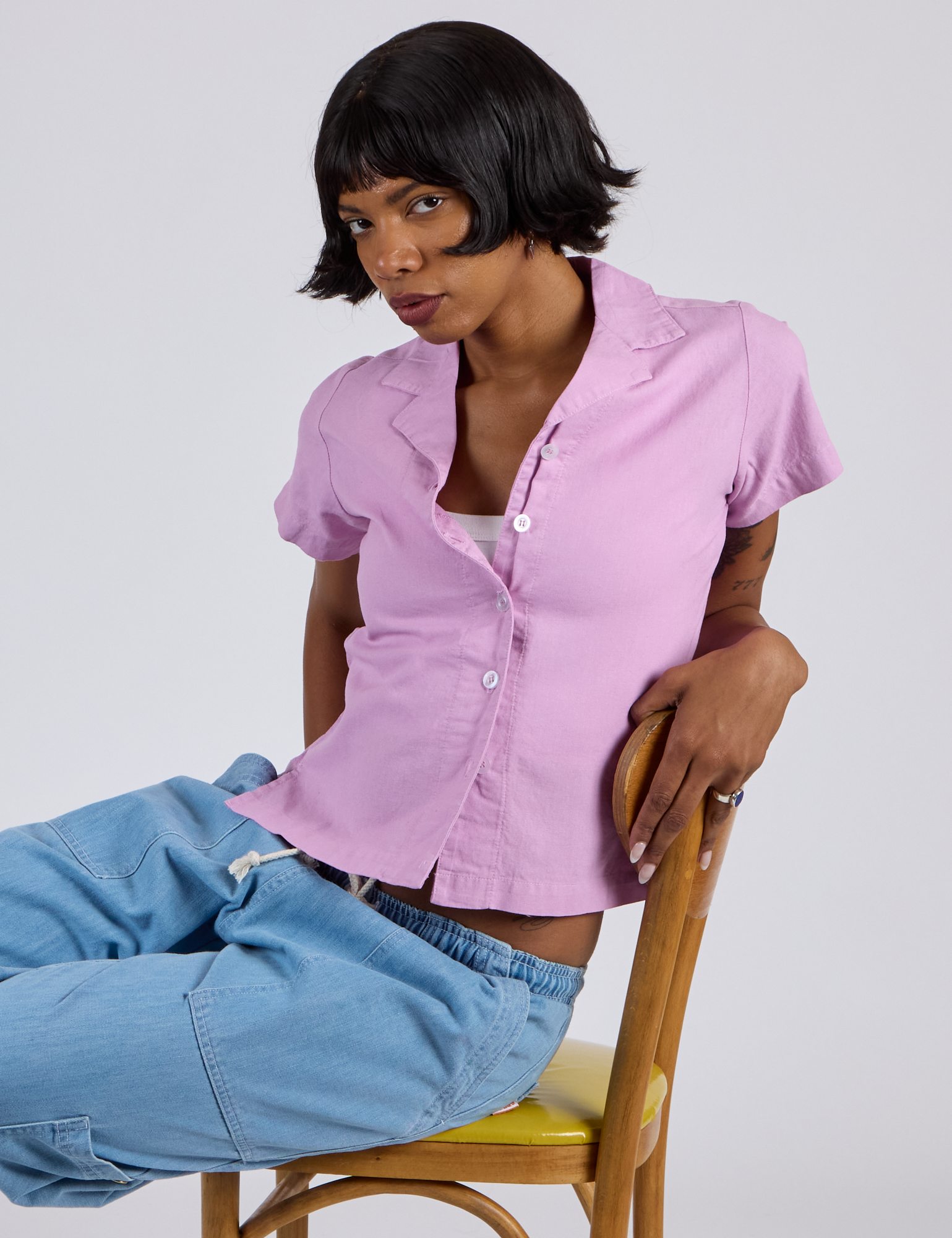 Pantry Button-Up - Lilac Purple