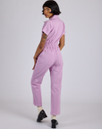 Short Sleeve Jumpsuit - Lilac Purple