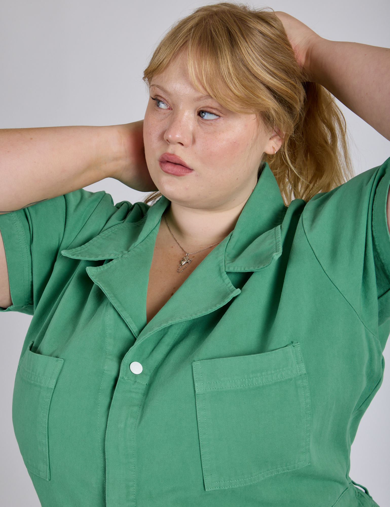 Short Sleeve Jumpsuit - Seafoam Green