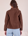 Ripstop Work Jacket in Fudgesicle Brown back view on Alex