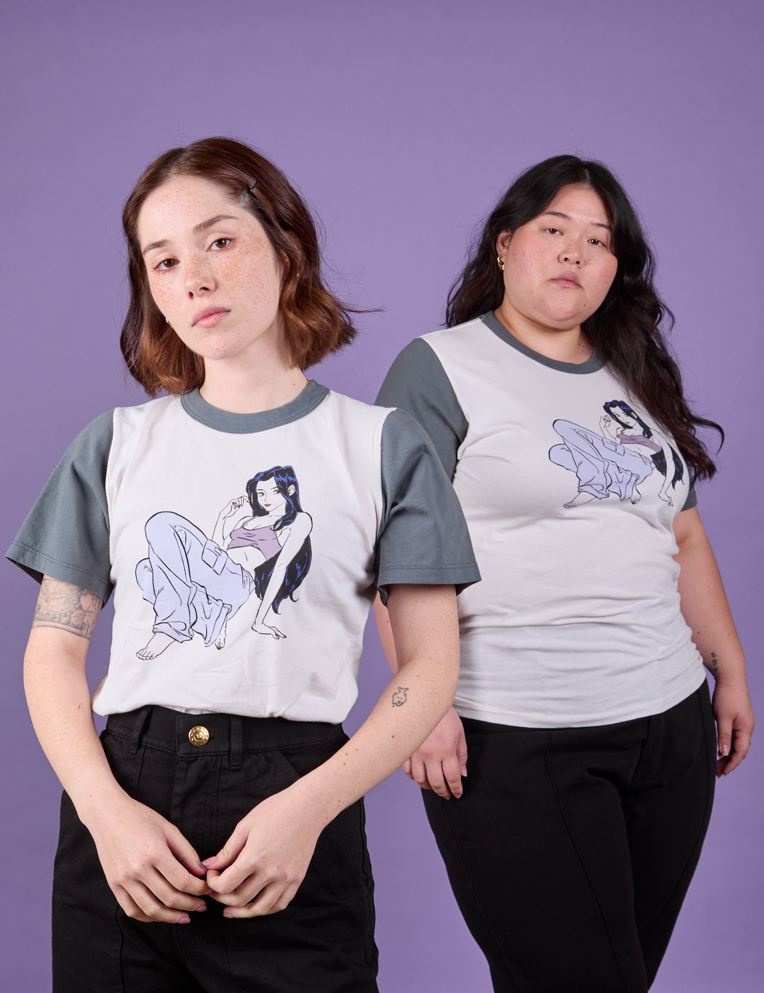 Hana and Ashley are wearing Grey Cool Girl Tee