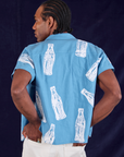 Soda Bottle Pantry Button-Up in Greek Blue back view on Jerrod