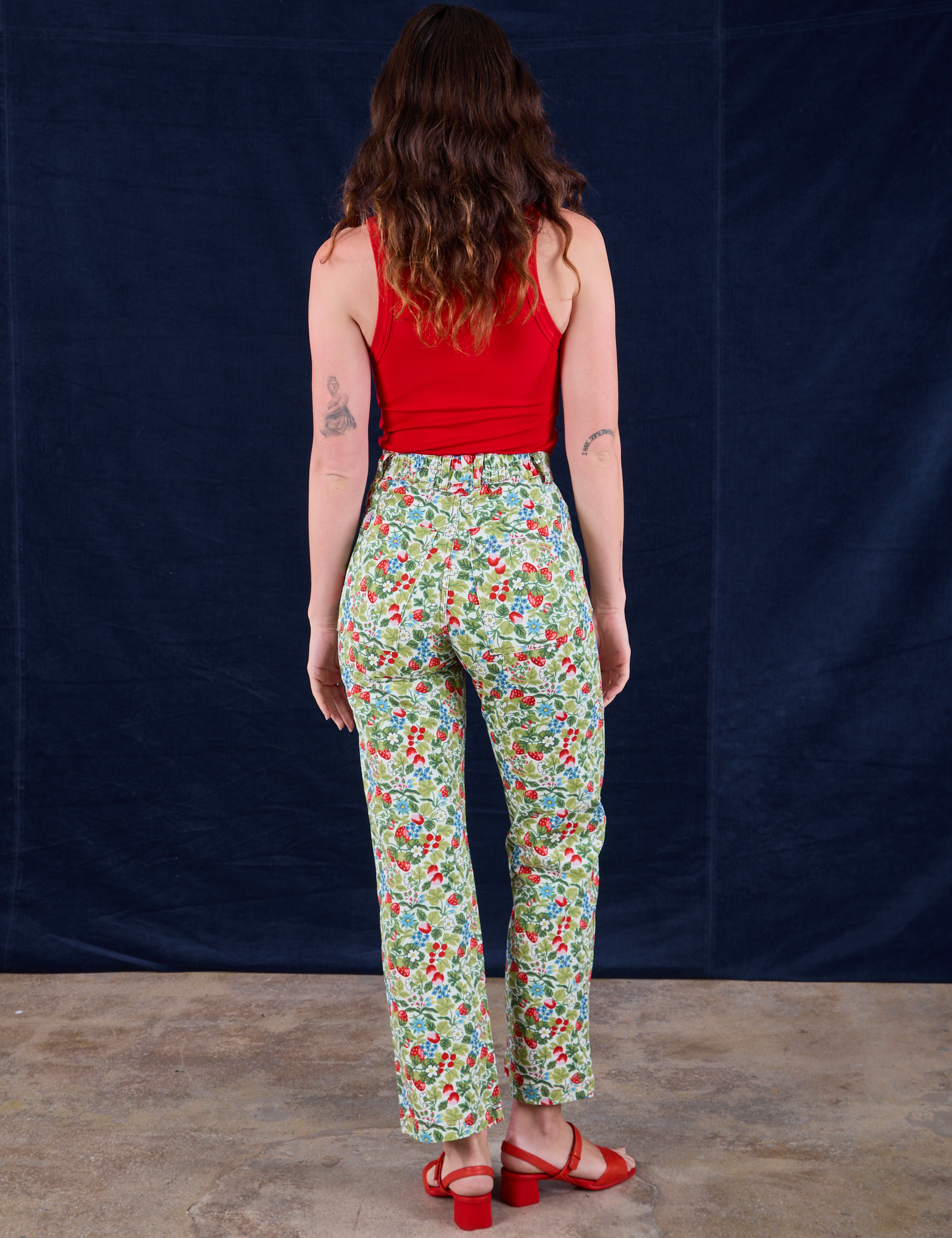 Work Pants in Strawberry Blossom back view on Alex