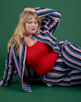Juliet is wearing Work Pants in Pacific Stripe
