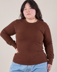 Honeycomb Thermal in Fudgesicle Brown worn by Ashley