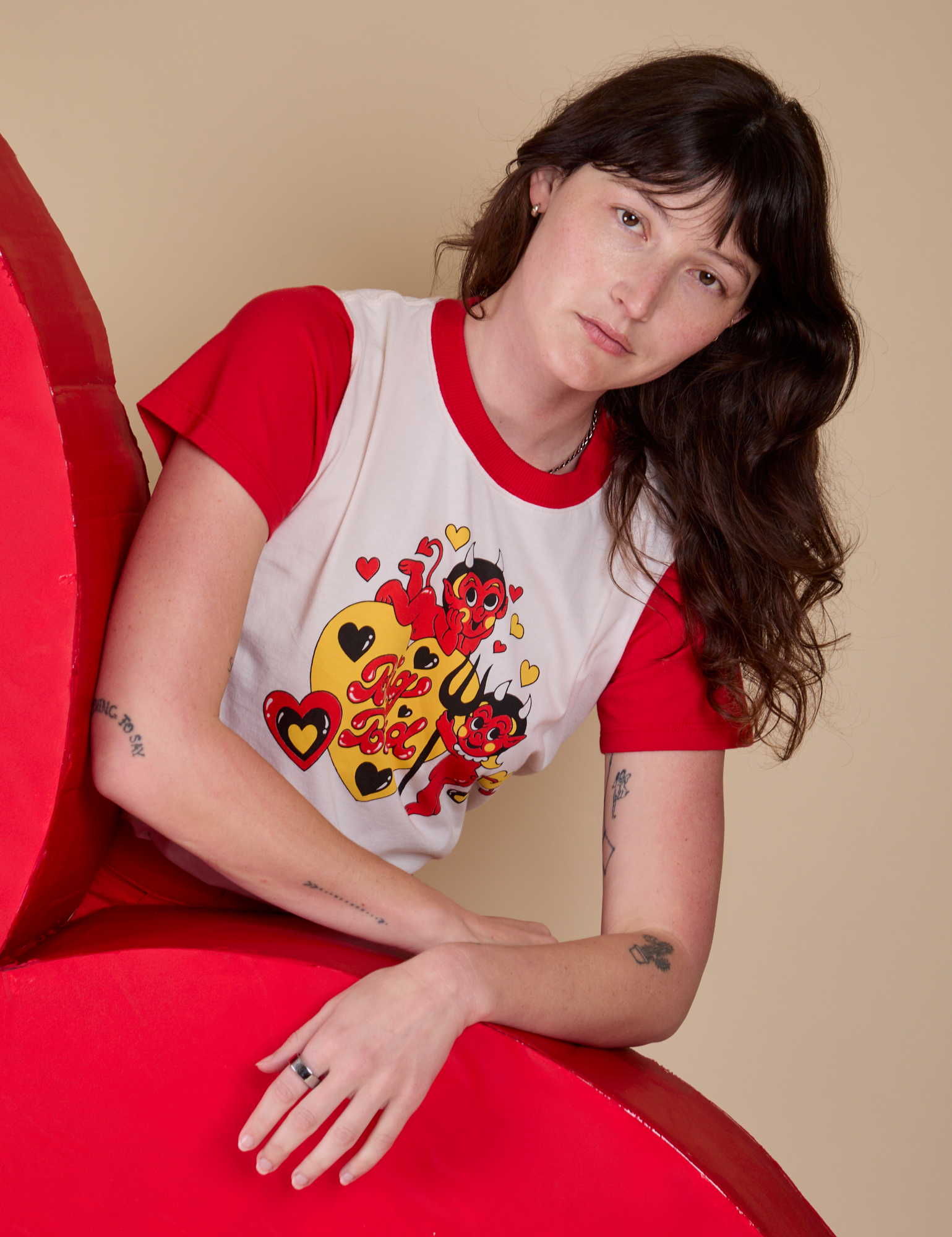 Vintage Tee in Devil Big Bud worn by Alex