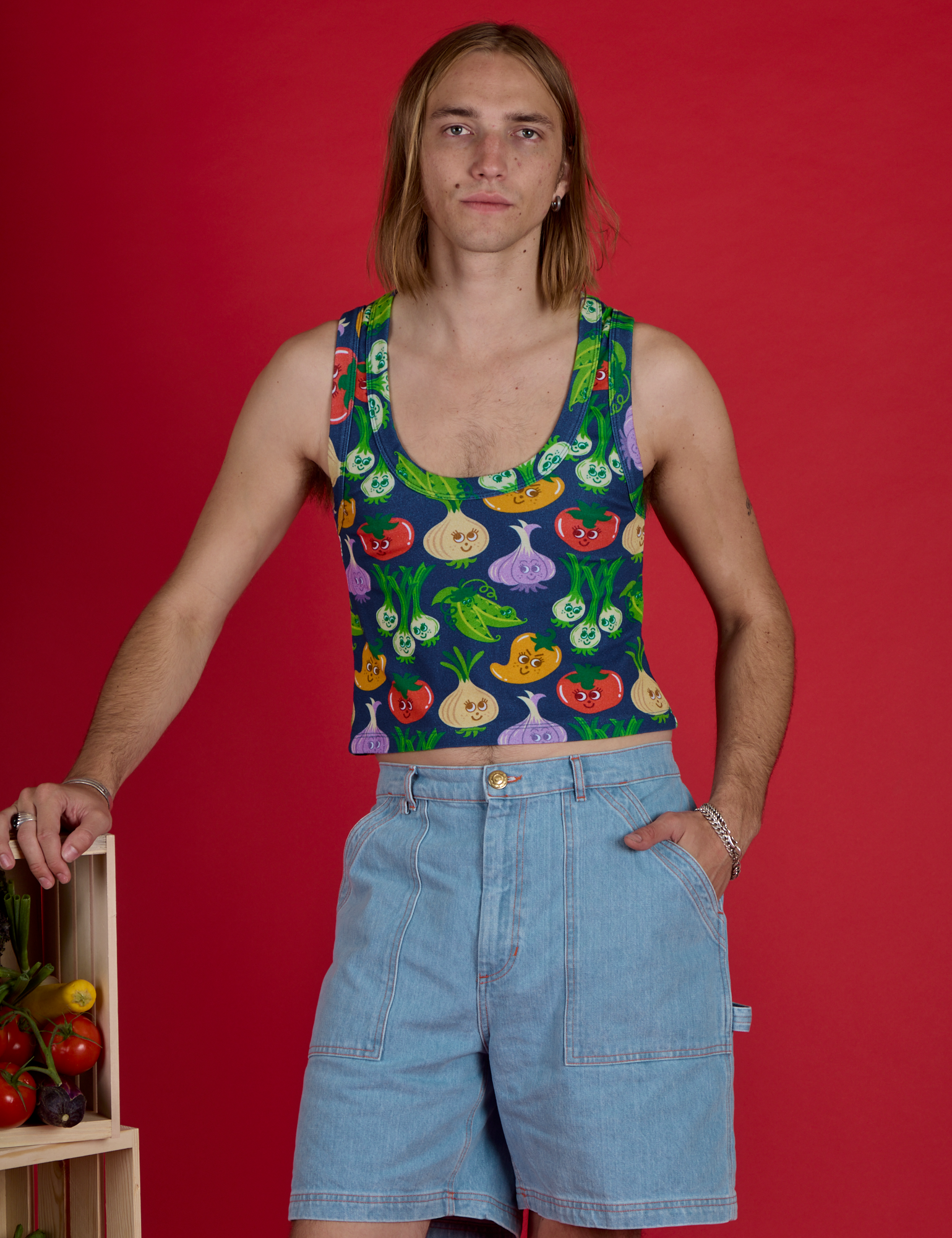 Cropped Tank - Veggie Village