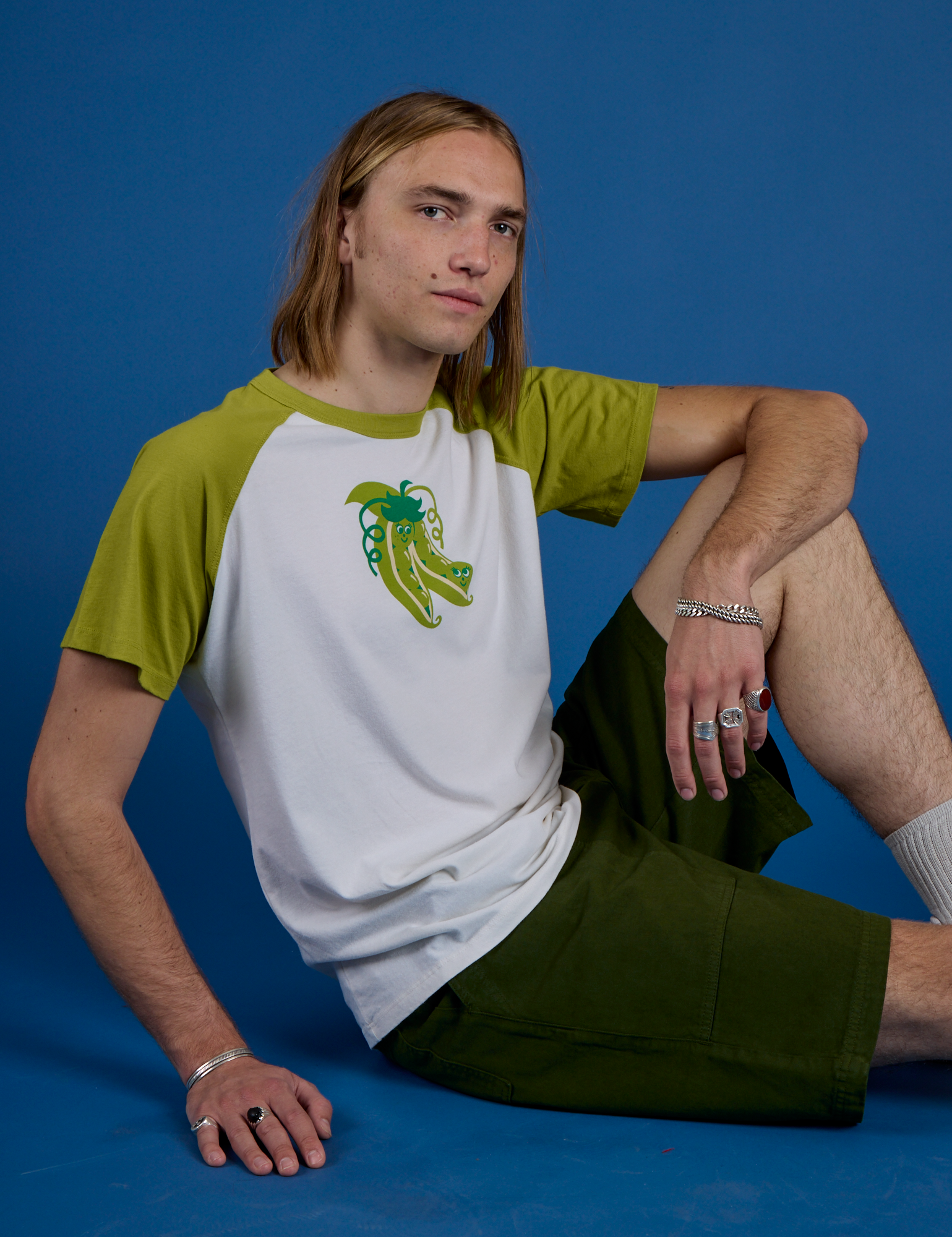 Produce Raglan Tee in Snap Peas on Grant