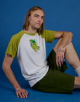 Produce Raglan Tee in Snap Peas on Grant