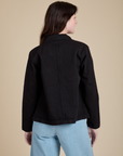 Work Jacket in Basic Black back view on Alex