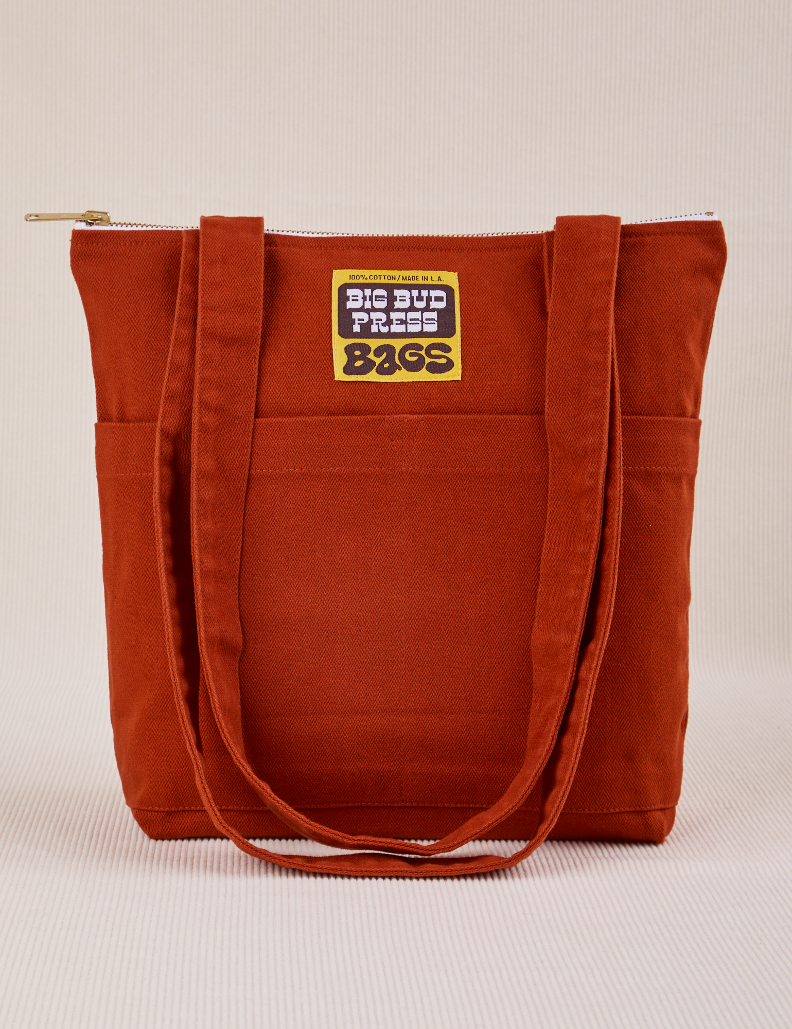 Over-Shoulder Zip Mini Tote in Paprika