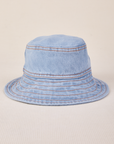 Wide Brim Denim Bucket Hat in light wash