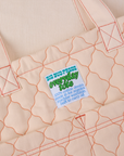 Quilted Everyday Tote in Vintage Tee Off-White fabric detail close up