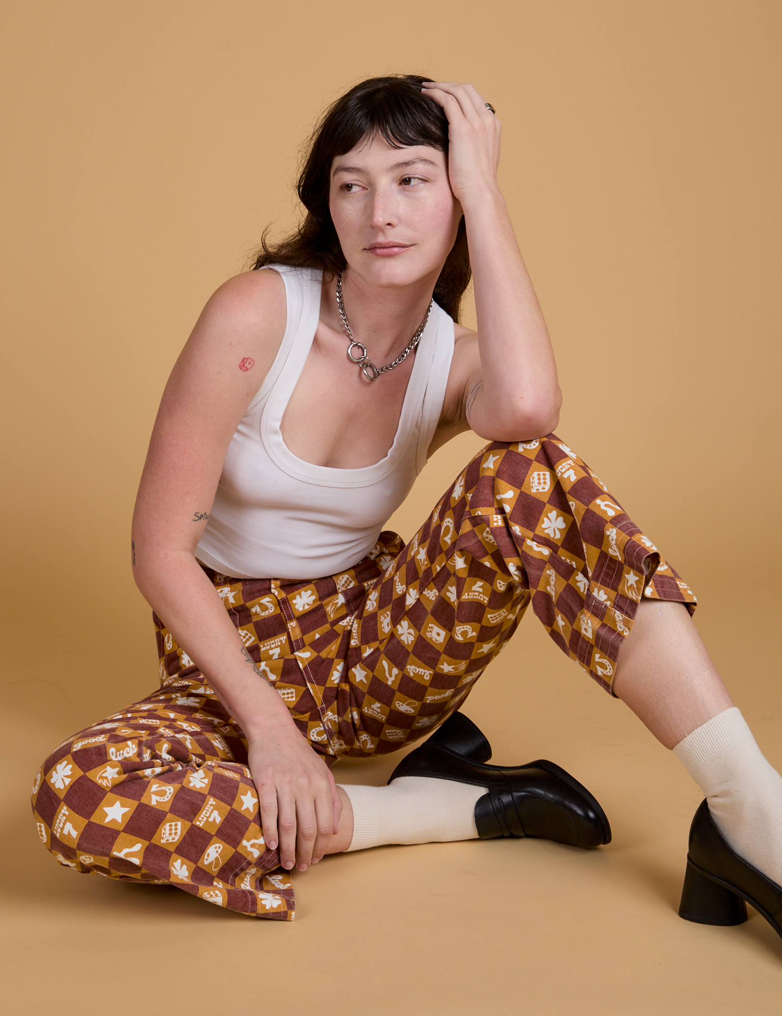 Printed Action Pants - Lucky (Orange)