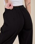 Back close up of Heavyweight Trousers in Basic Black on Alex