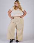 Pleated Pull-On Pants - Vintage Off-White