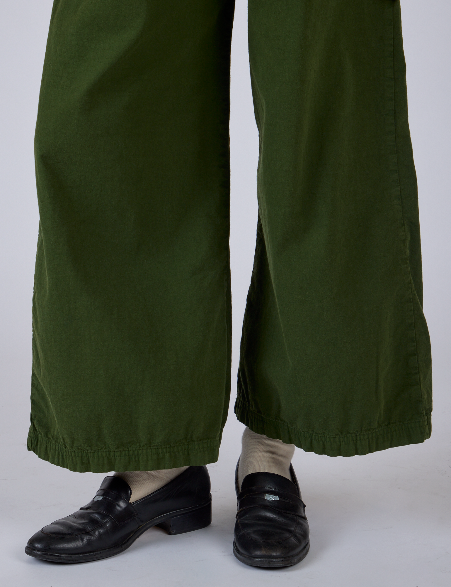 Pleated Pull-On Pants - Evergreen