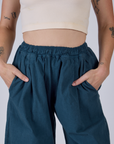 Pleated Pull-On Pants - Lagoon
